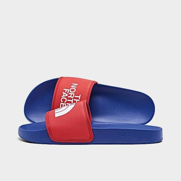 The North Face Base Camp Slide lll Sandals Blue / Horizon Red - Picture 1 of 2